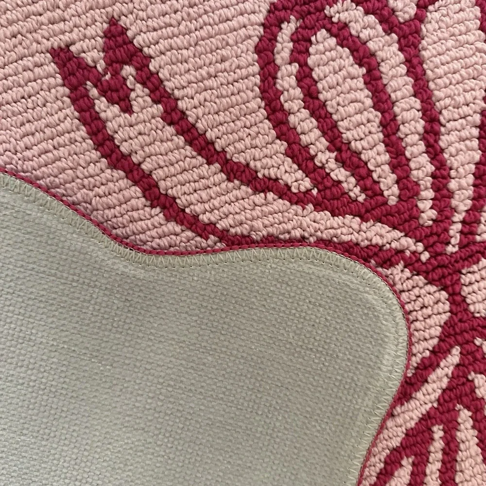 Juicy Couture Pink Bow Accent Rug Bath Mat Coquette Scalloped 26x45